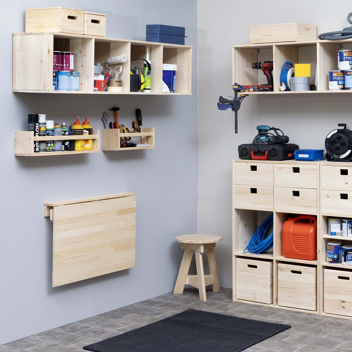 Etagère En Bois - 4 ètages - 60 X 16,8 X 81,4 Cm - Beige