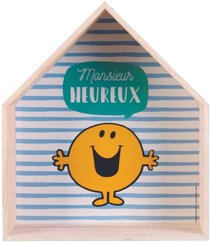 Lot De 2 étagères Murales Décoratives En Bois 'Maison Monsieur Madame' - Paulownia, Tailles Différentes