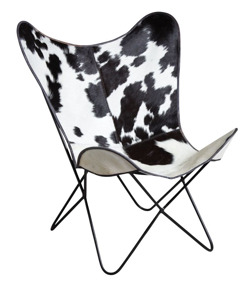 fauteuil-peau-de-vache-butterfly-noir