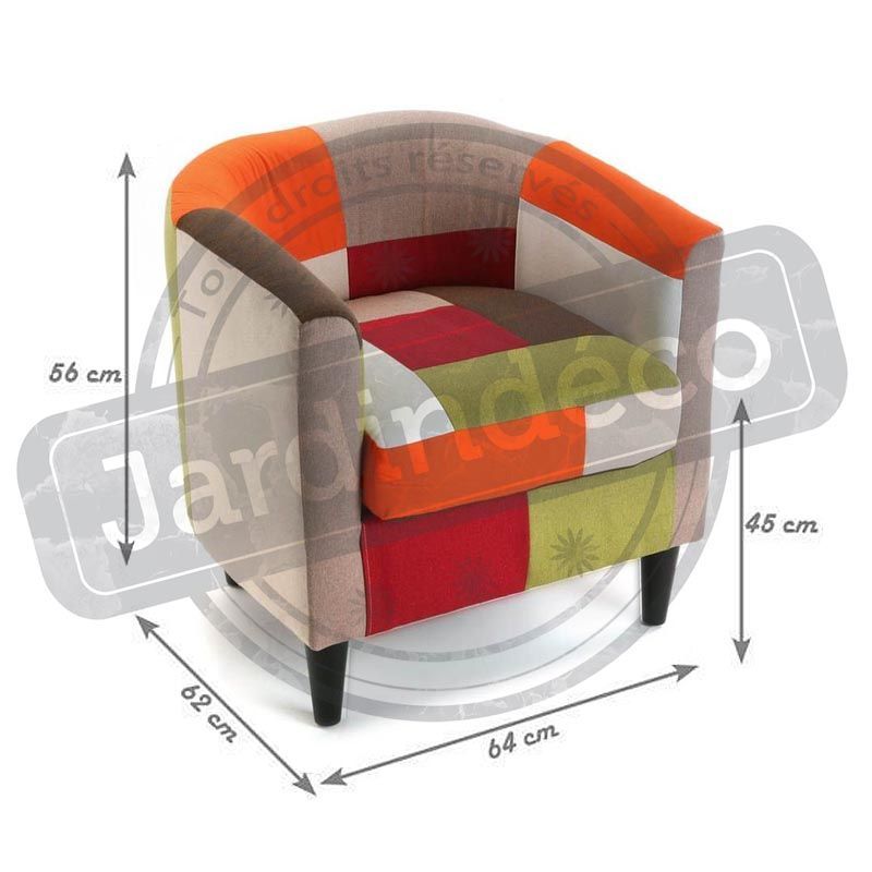 Fauteuil club patchwork vitaminé