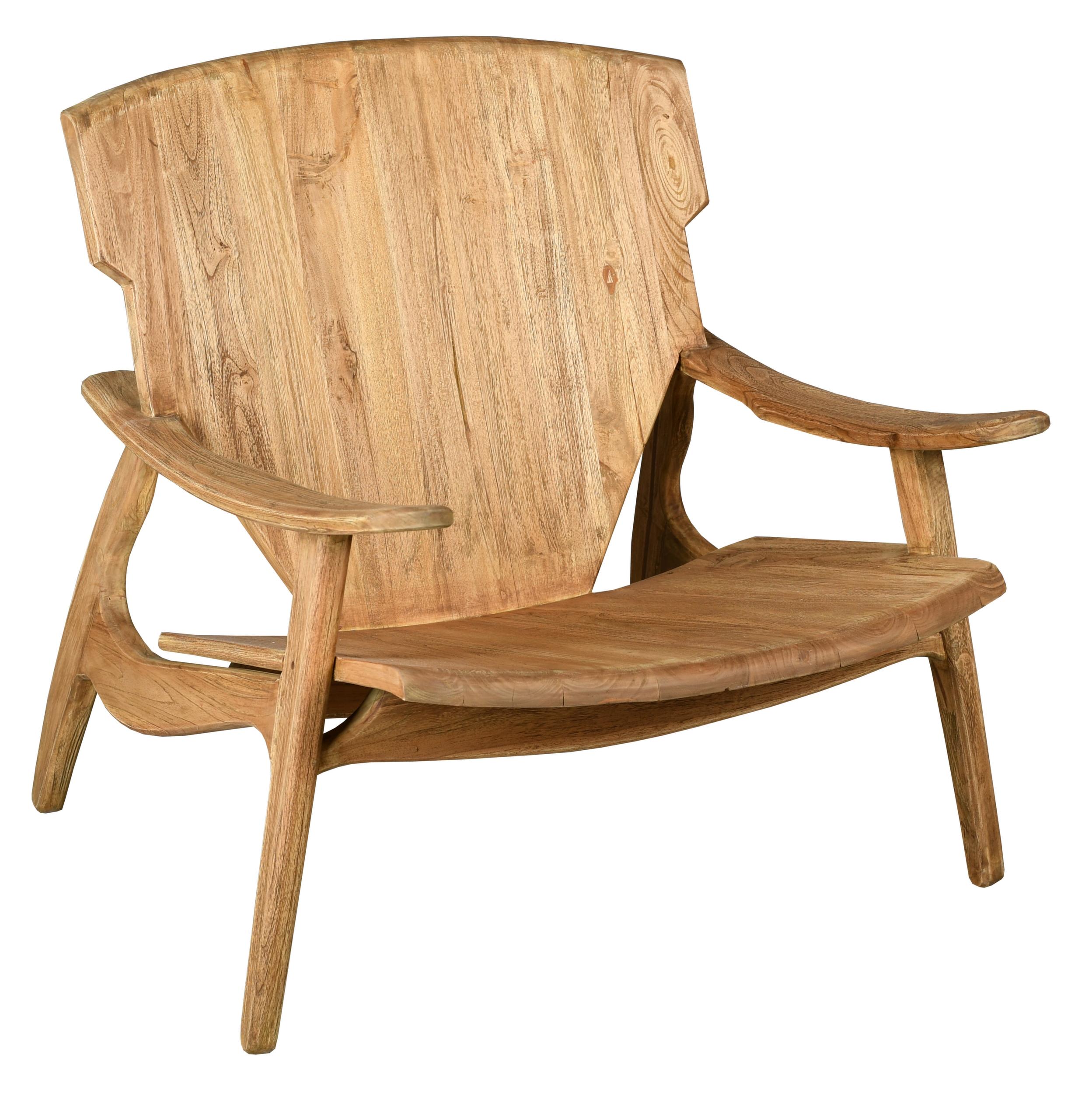 Fauteuil en teck naturel Brazil  AUBRY GASPARD  Jardindeco