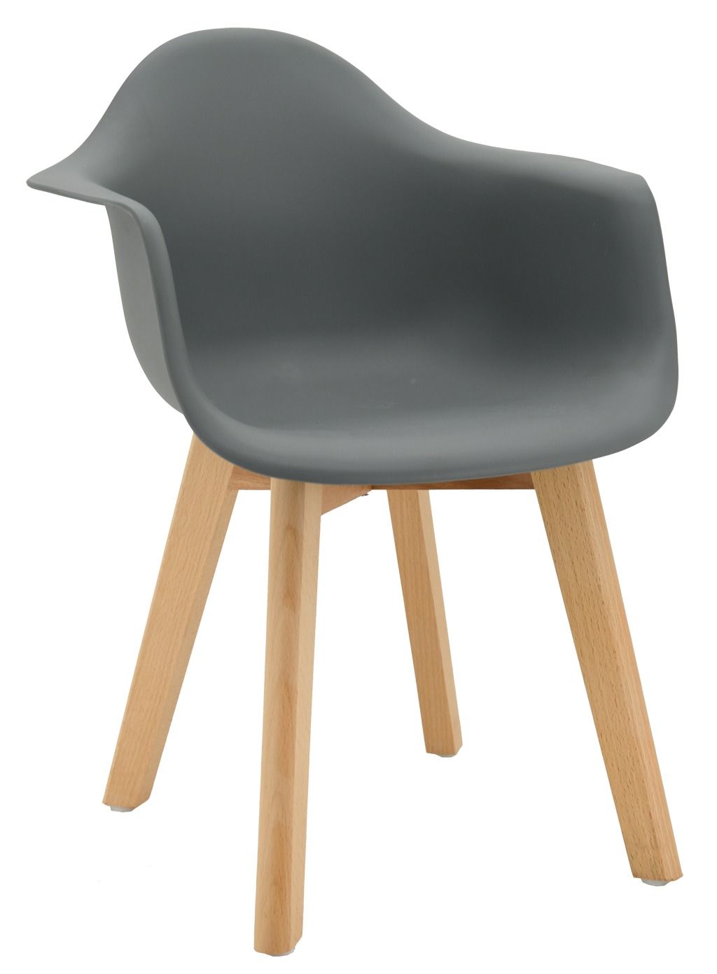Fauteuil enfant en polypropylène et bois (Gris) Fauteuil enfant en polypropylène et bois (Gris)
