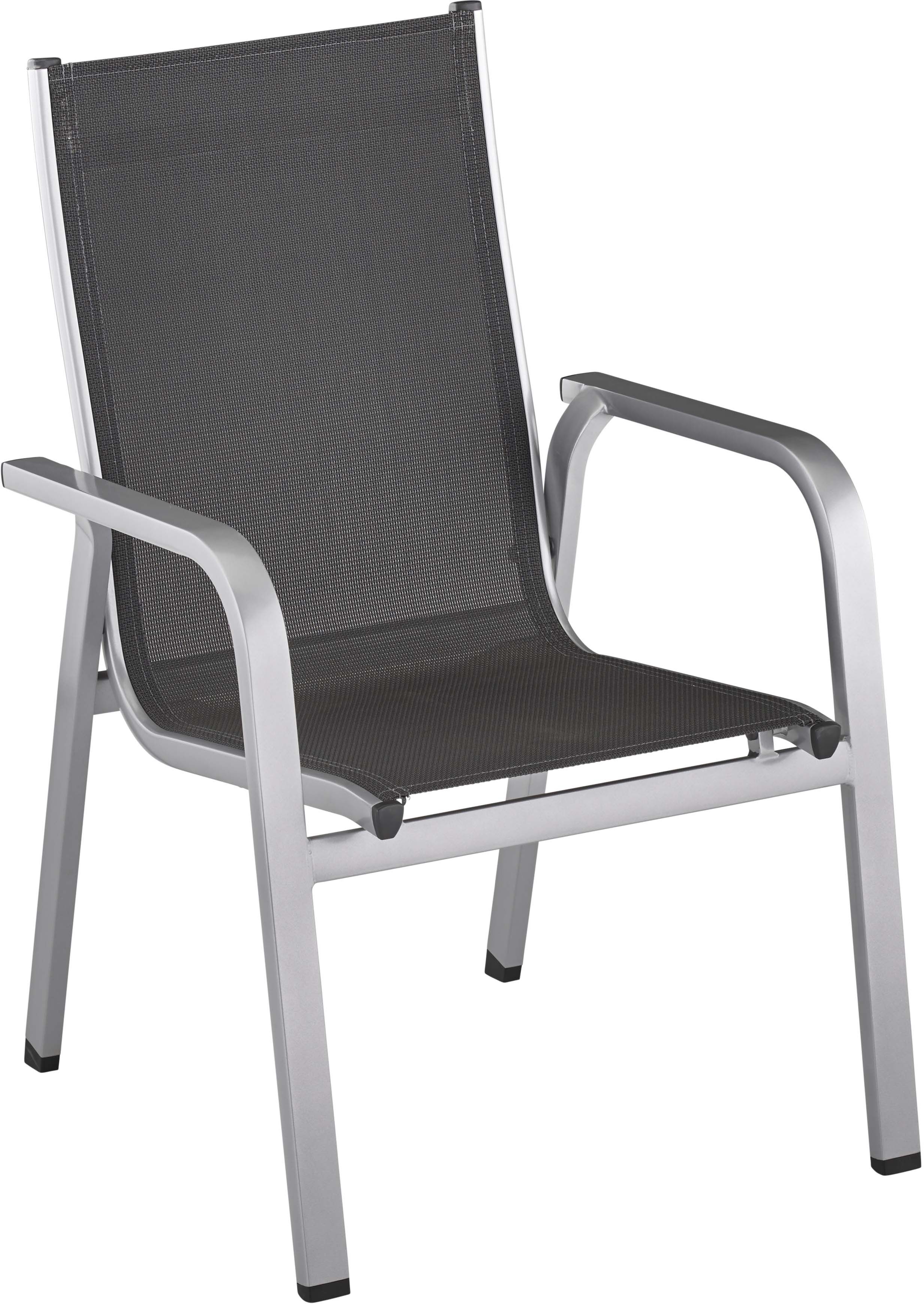 Fauteuil de jardin en aluminium empilable easy (argent et anthracite)