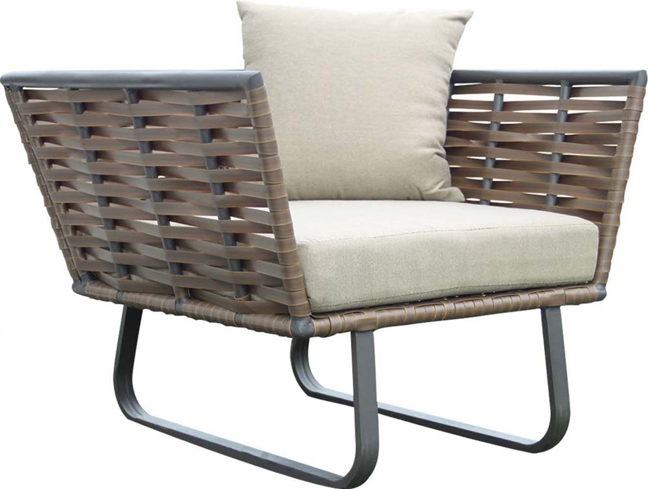 Fauteuil jardin r%C3%A9sine tress%C3%A9e Horizon blanc