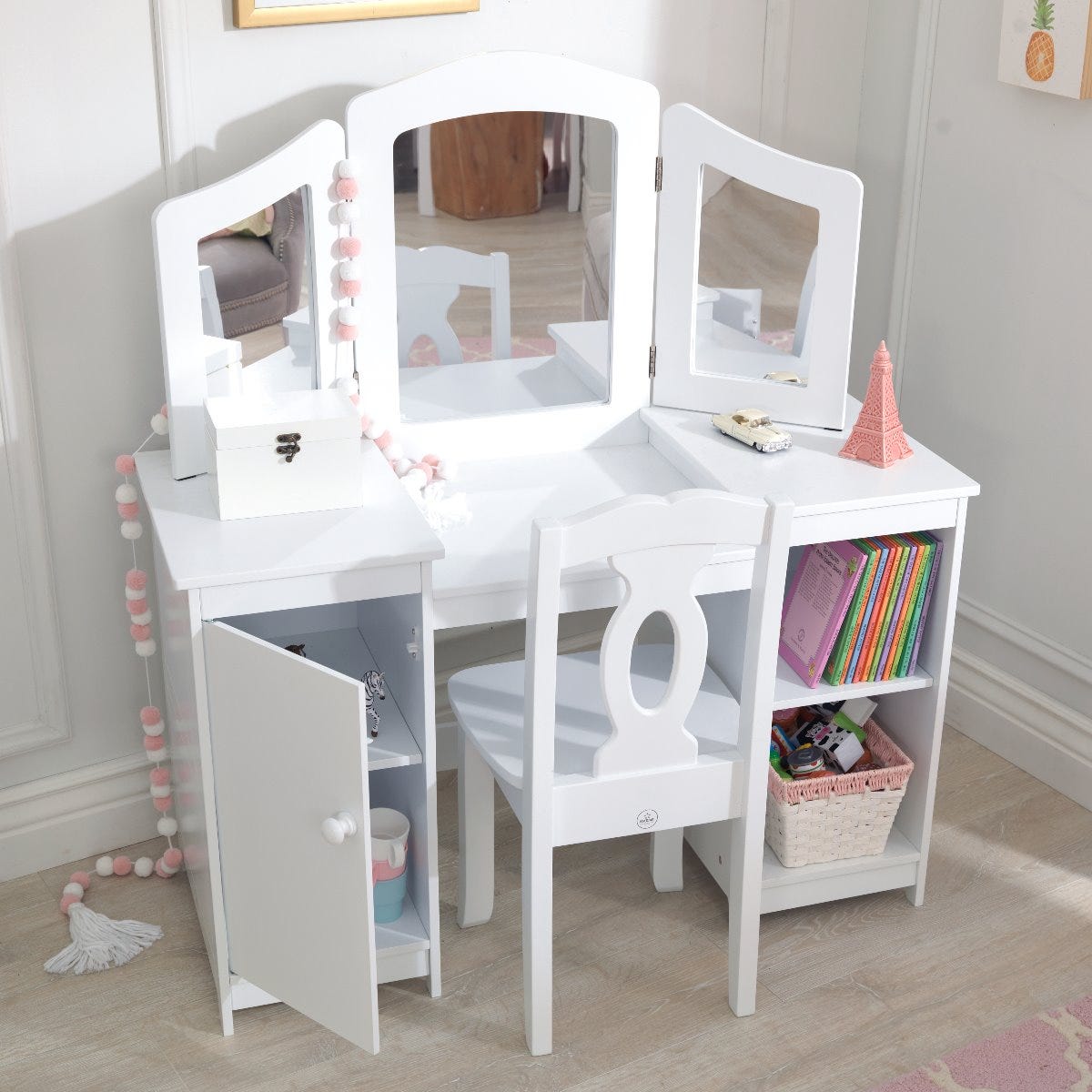 Coiffeuse Enfant En Bois Table Maquillage Miroir - Coiffeuse enfant BUT