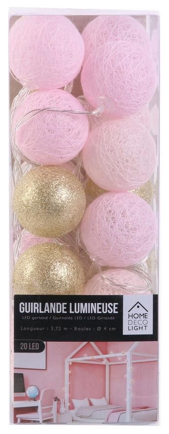 Guirlande Lumineuse à Led 20 Boules 345cm Bleu & Or