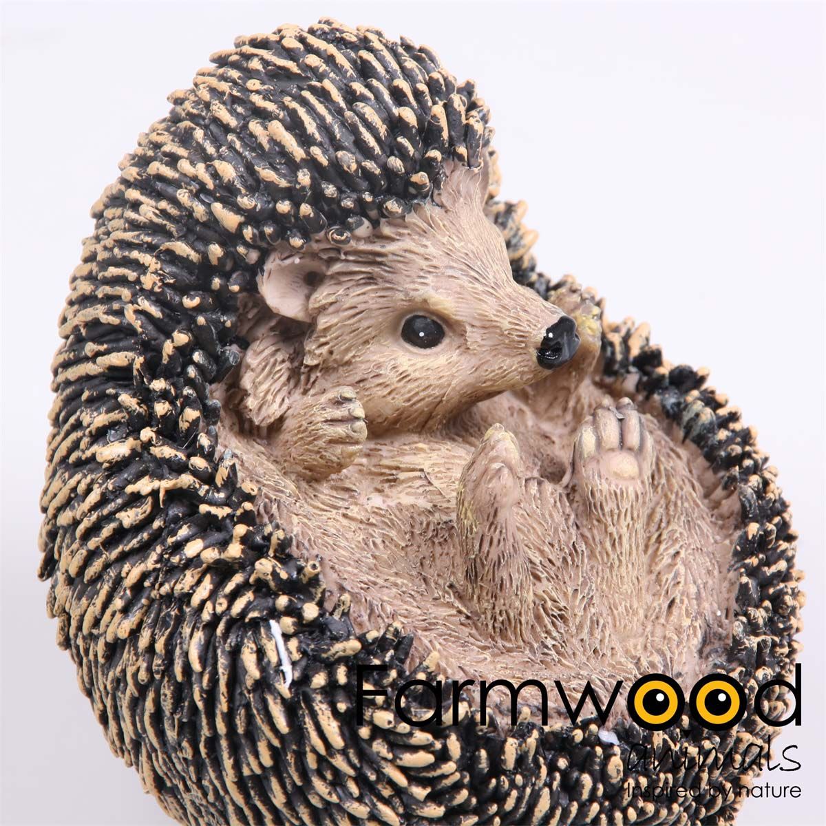 Hérisson en boule en résine 12 x 11 x 12 cm