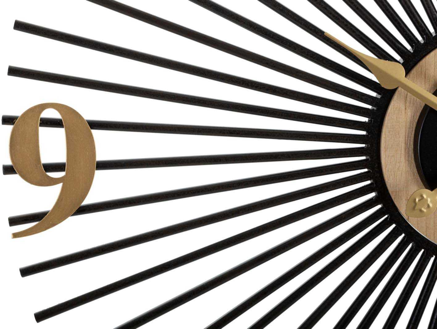 Horloge Murale En Métal Noir 60x4,5x60 Cm