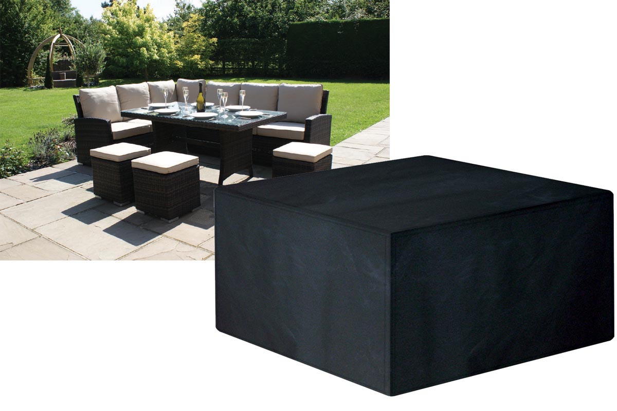 Housse de protection salon de jardin carré compact (210 cm de long)