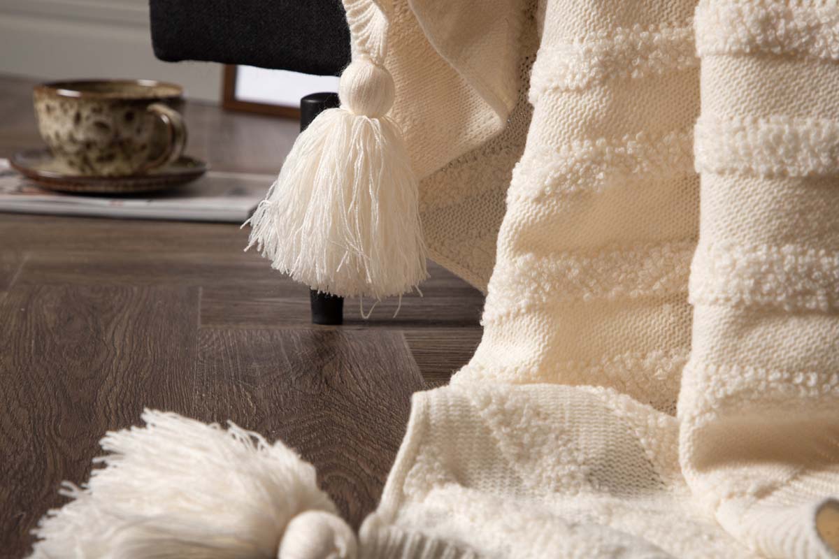 Plaid Couverture Avec Franges Douce Couverture De Canapé Jeté De Lit Couvre- Lit Pour Lit, Canapé, Chaise, Fauteuil Décorative (Orange,180x260cm