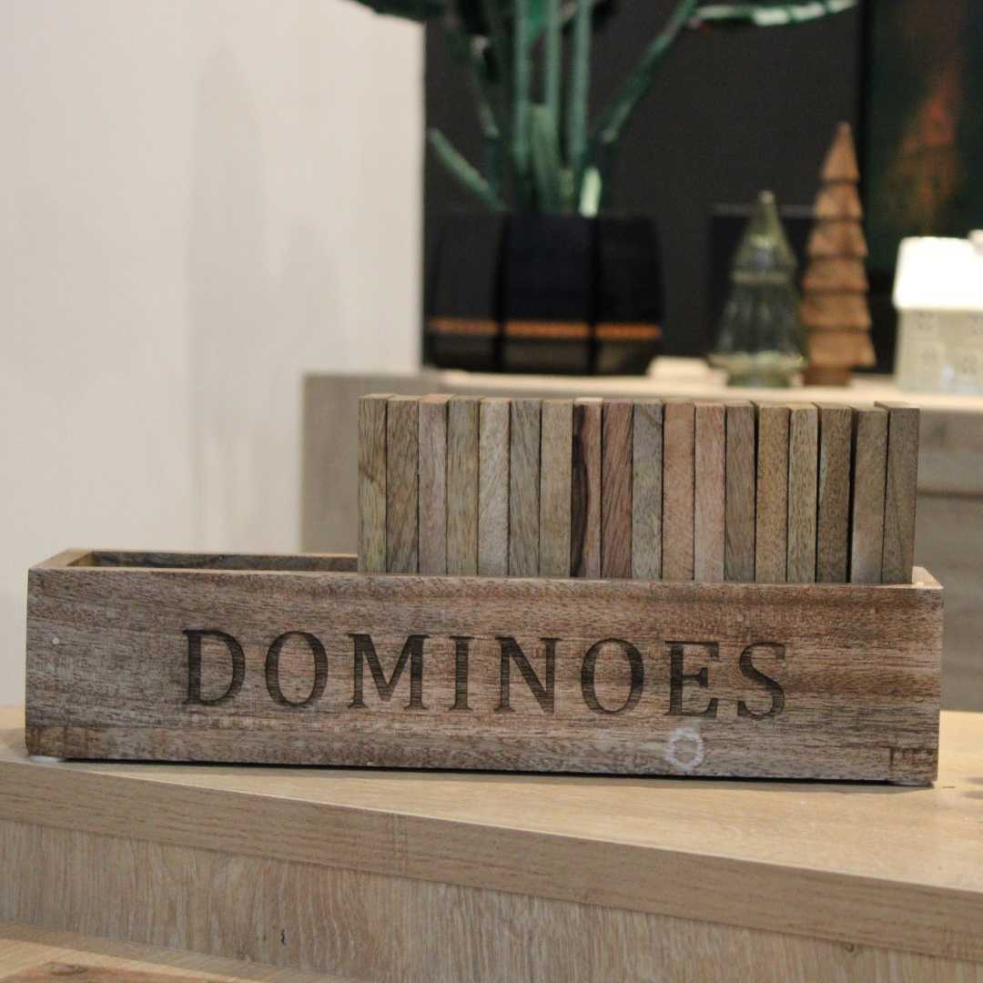 Jeu De Domino En Manguier Atmosphera – 16 X 6,5 X 5 Cm, Boîte En Bois, Cadeau Déco Pour Intérieur
