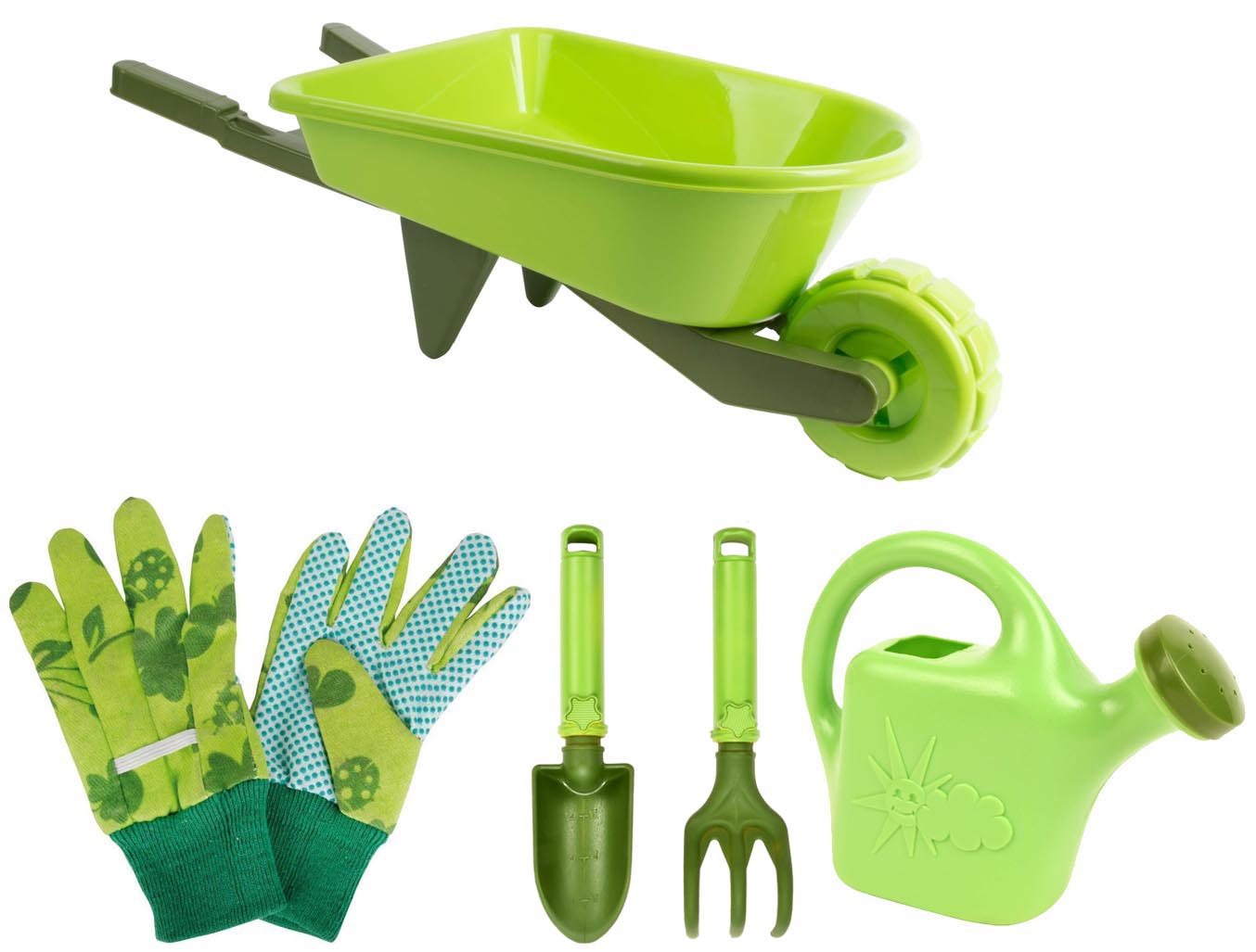 Kids in the Garden Kit 9 Outils de Jardinage pour Enfant Vert 