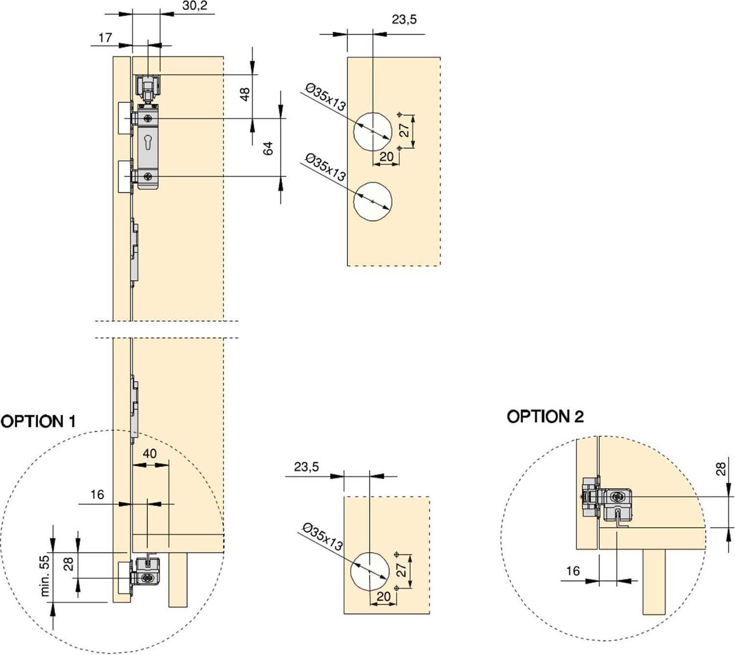 Kit de quincaillerie pour 2 portes coulissantes pliantes et armoire à