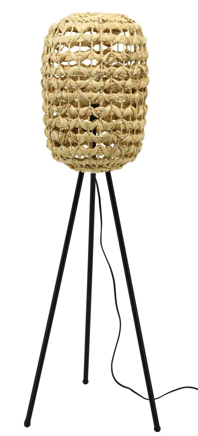 Lampe haute en jacinthe naturelle et métal - AUBRY GASPARD | Jardindeco