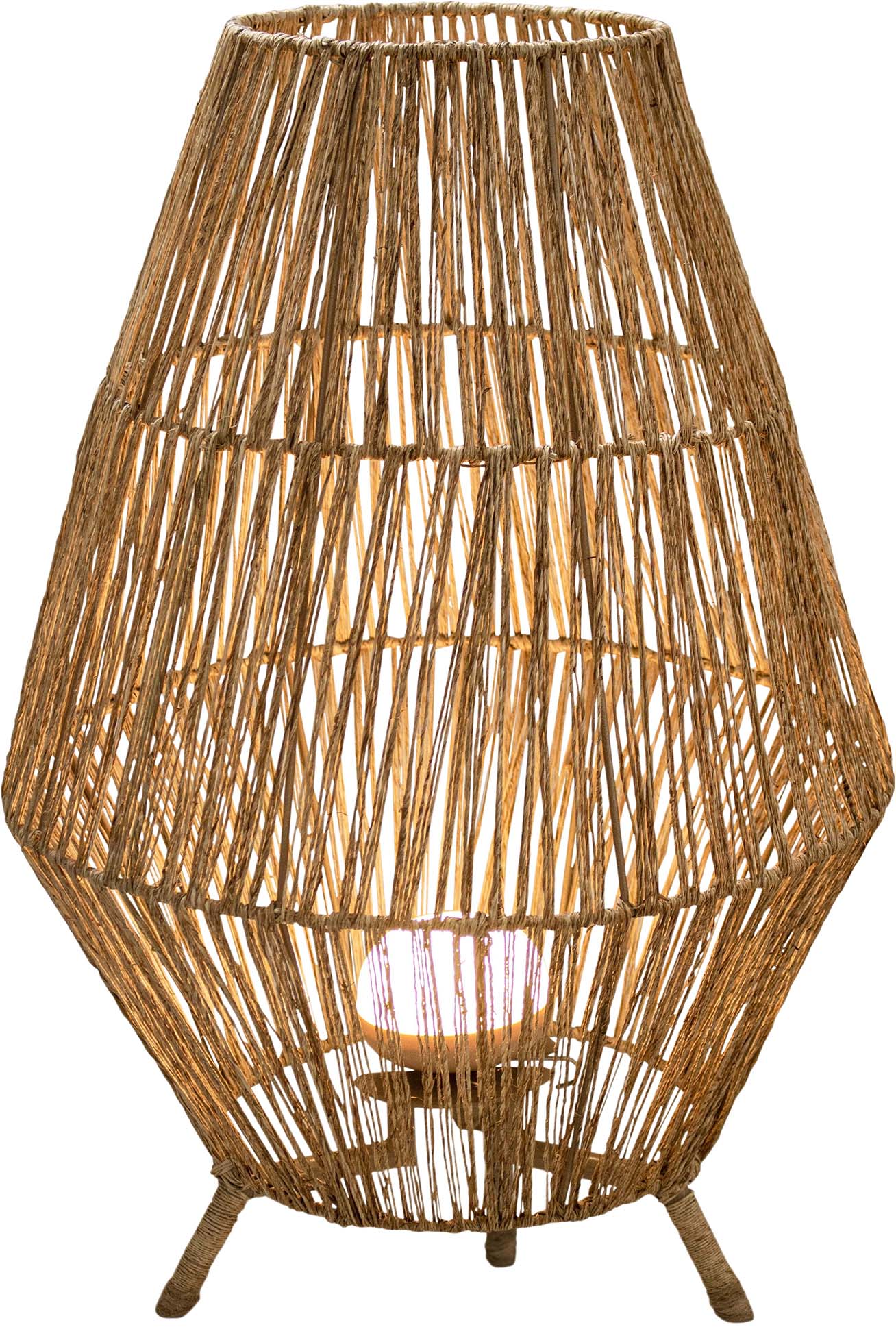 Lampe de jardin en jute sisine 70 cm (batterie rechargeable)