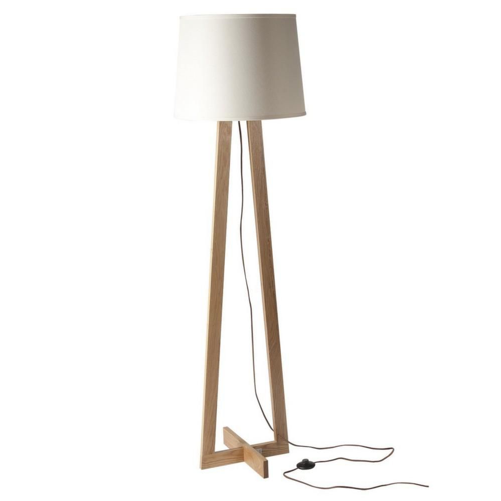 lampadaire pied bois