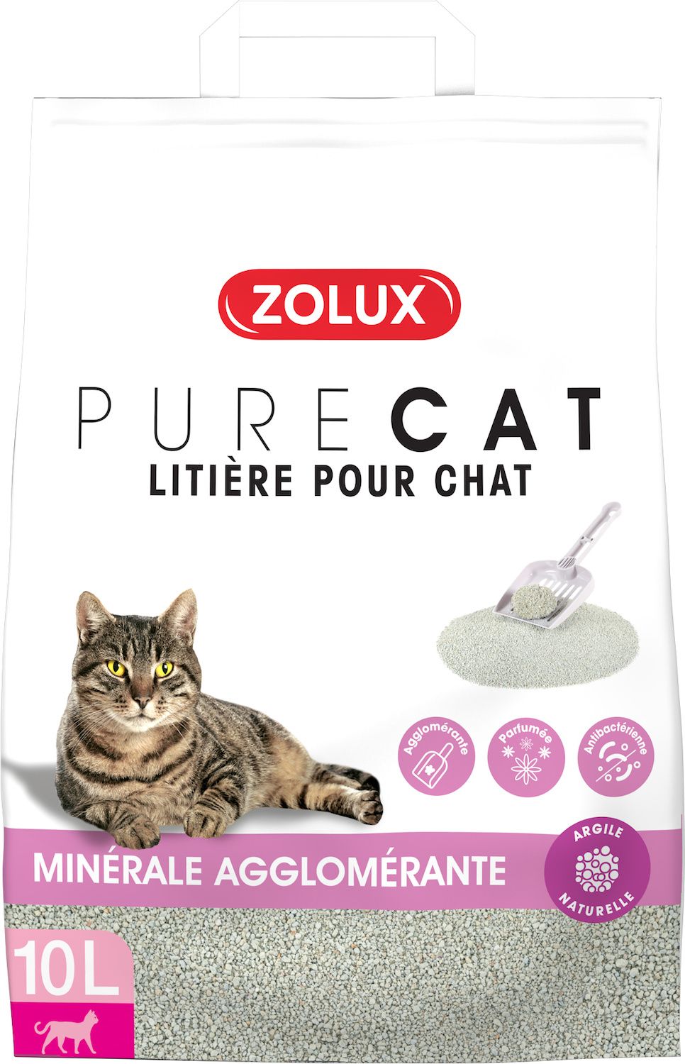 Litière agglomérante parfum floral purecat (10 litres)