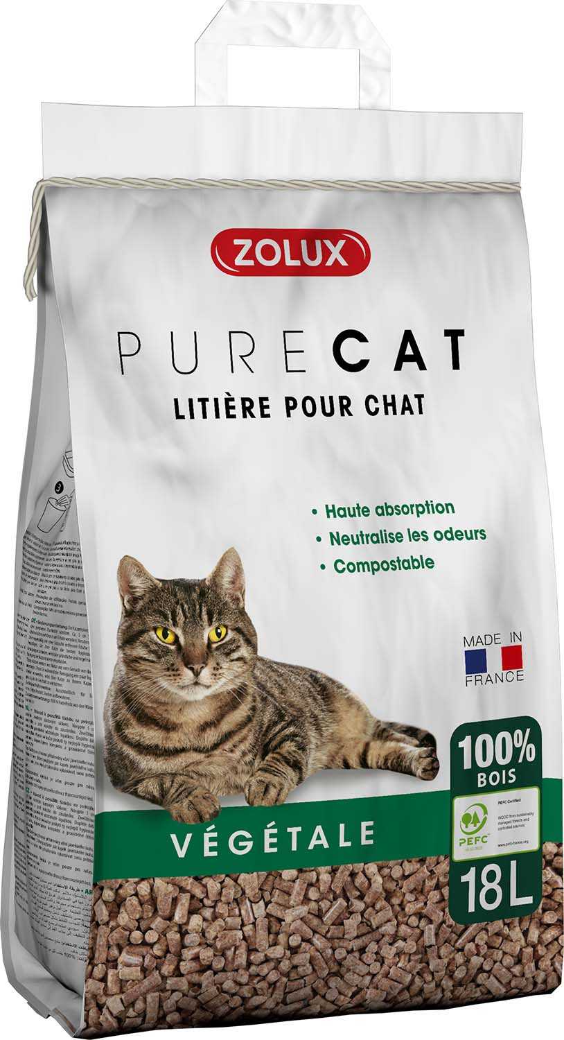 Litière granulés de bois purecat (18 litres)