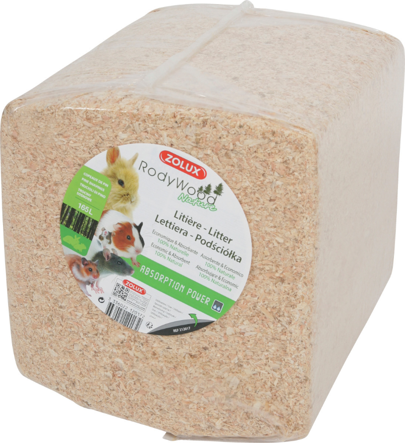 Litière lapin bois copeaux de pin 165L Rodywood Zolux