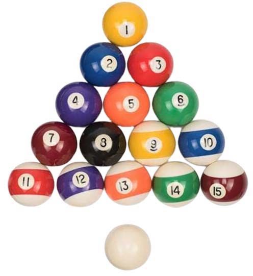 Jeu De Billes Billard Américain Standard 50,8 Mm - 16 Billes Neuves