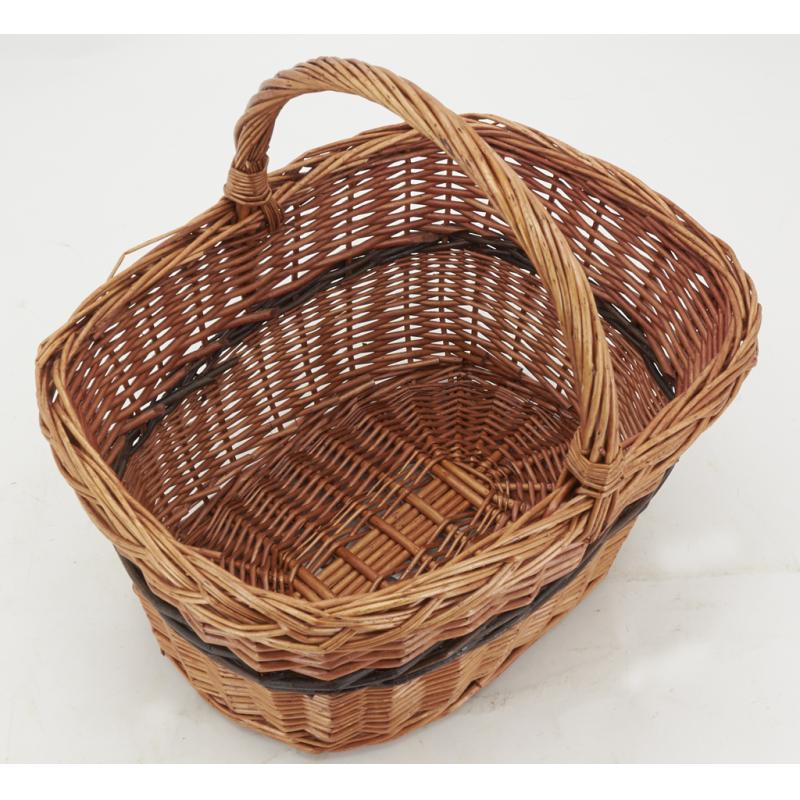 Panier En Osier Vintage Avec Couvercle - Beige Marron, Un Peu Abîmé Par Endroits Mais Tellement Authentique ! Idéal Pour Déco Rustique.