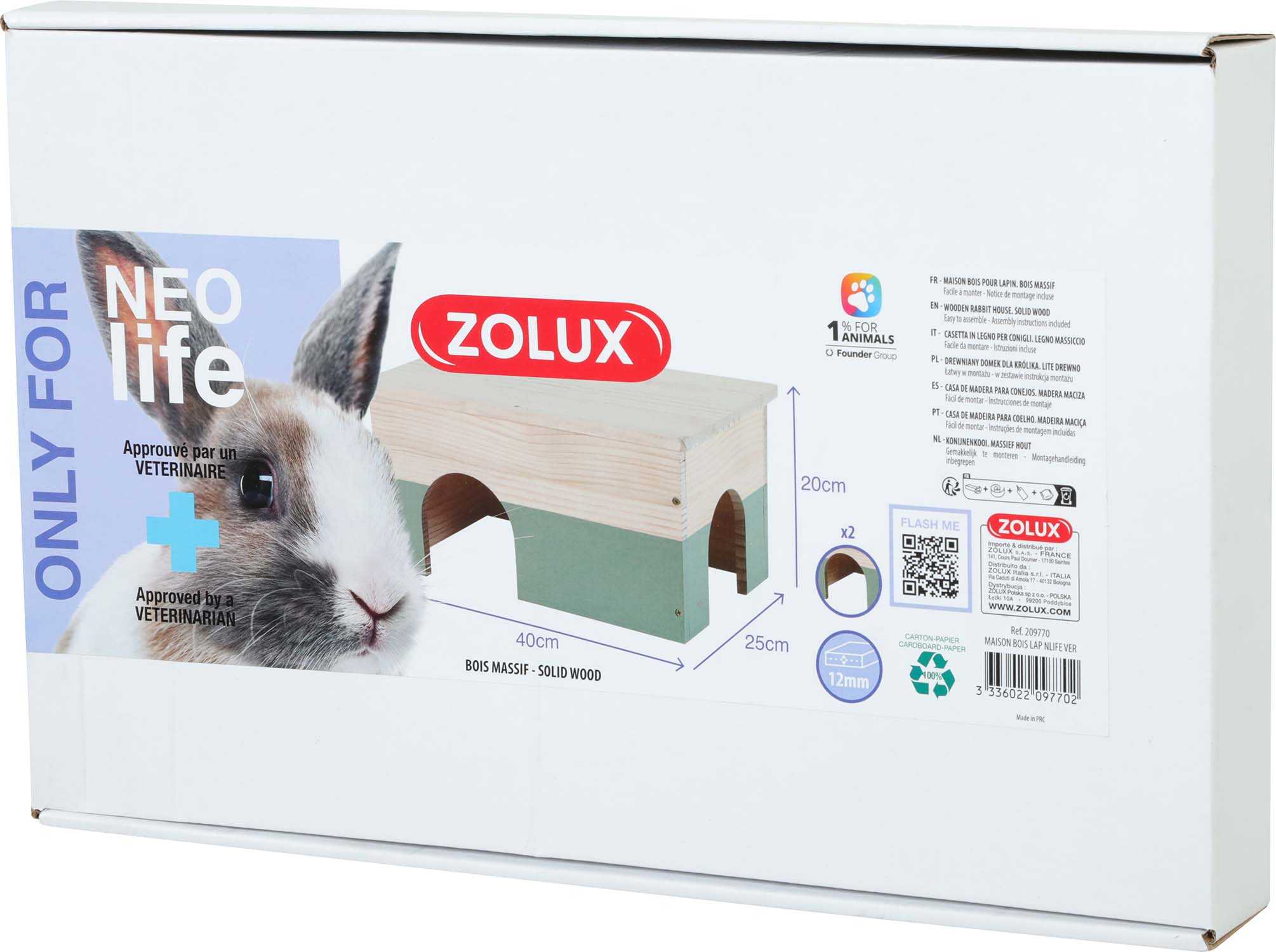 Maison en bois pour lapin neolife