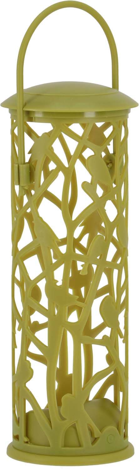Dobar® Mangeoire En Métal Pour Huiles De Graisse - Support Pour Boulettes Pour Oiseaux Sauvages - Diamètre : 7 X 22 Cm - Vert