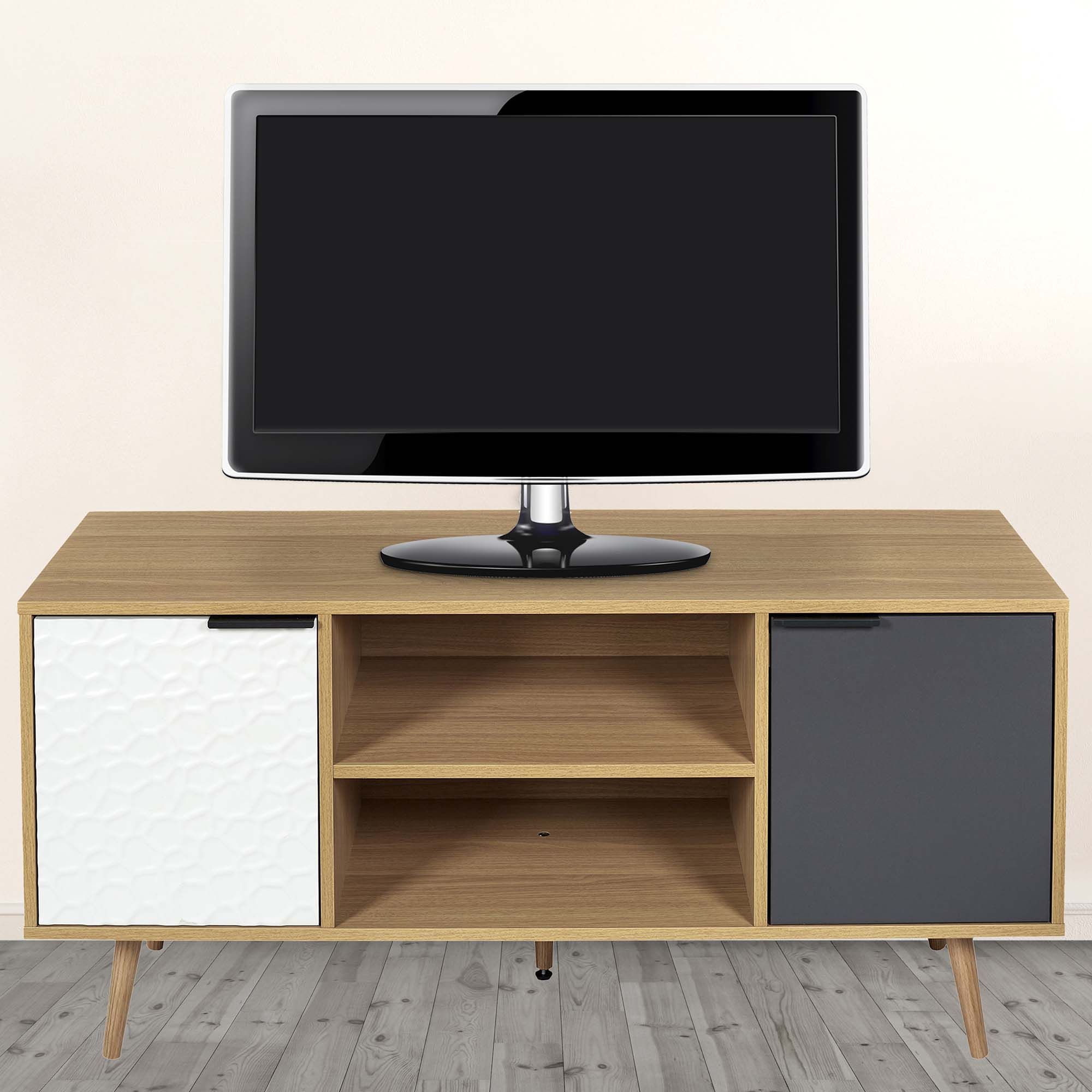 Meuble TV pas cher 120 cm style scandinave