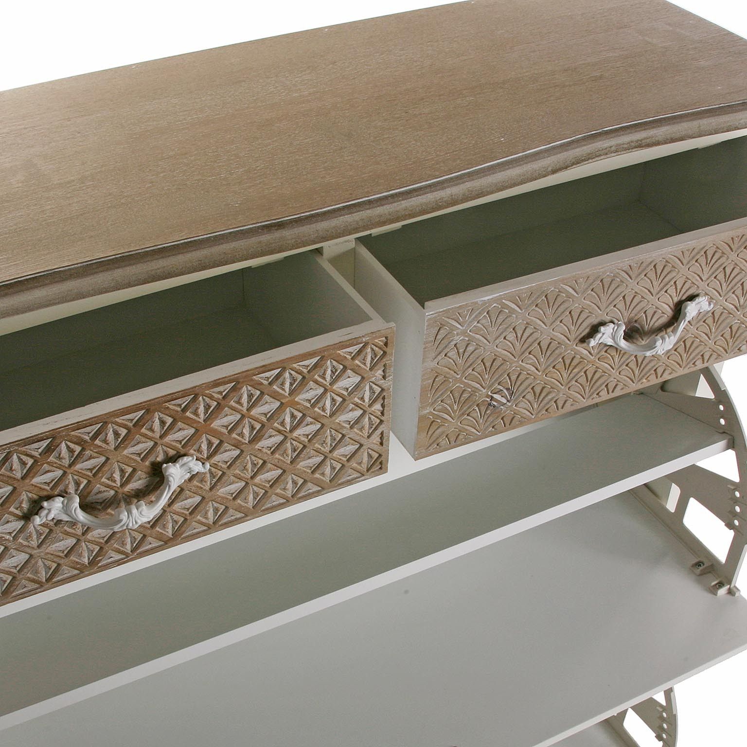 Meuble à chaussures bois et blanc ailen