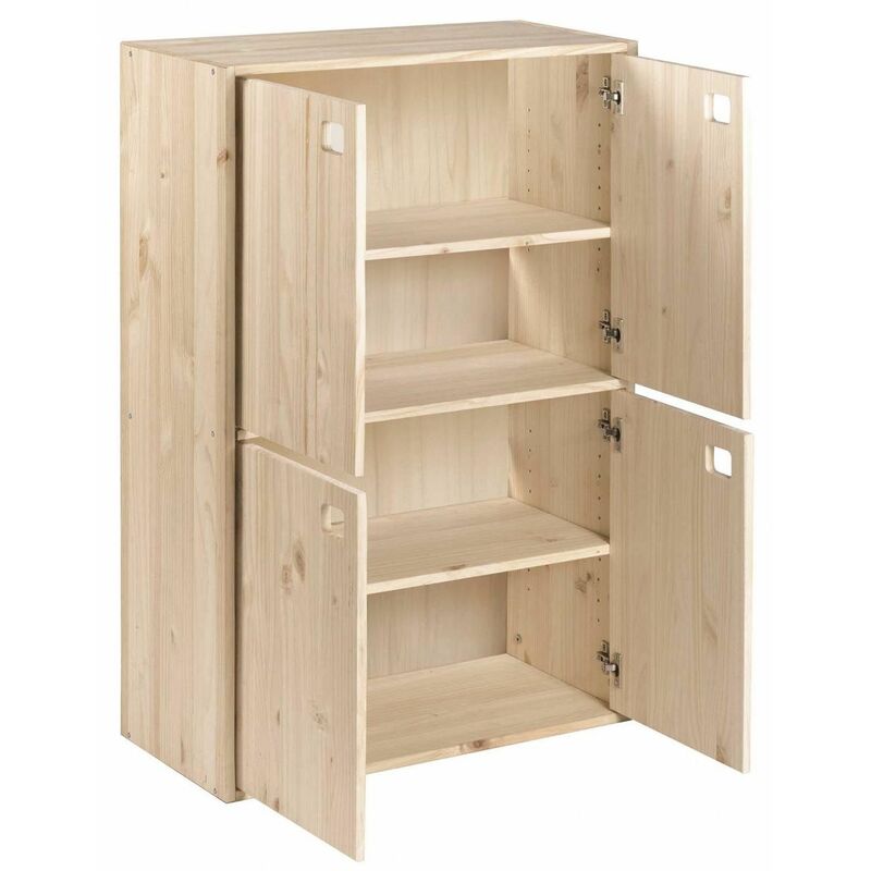Meuble de rangement en pin 4 portes dinamic