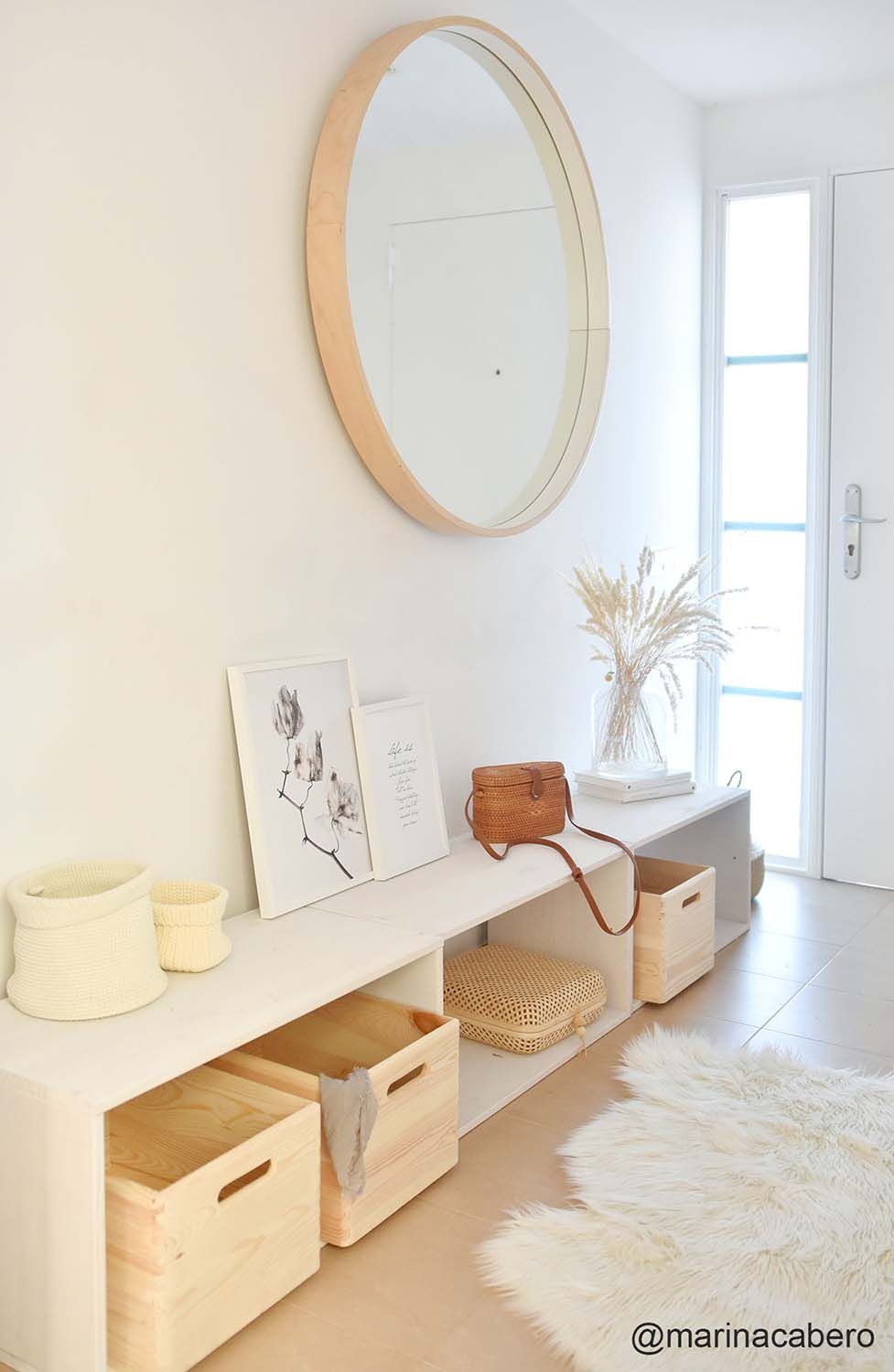 Meuble rangement avec tablette en pin massif dinamic