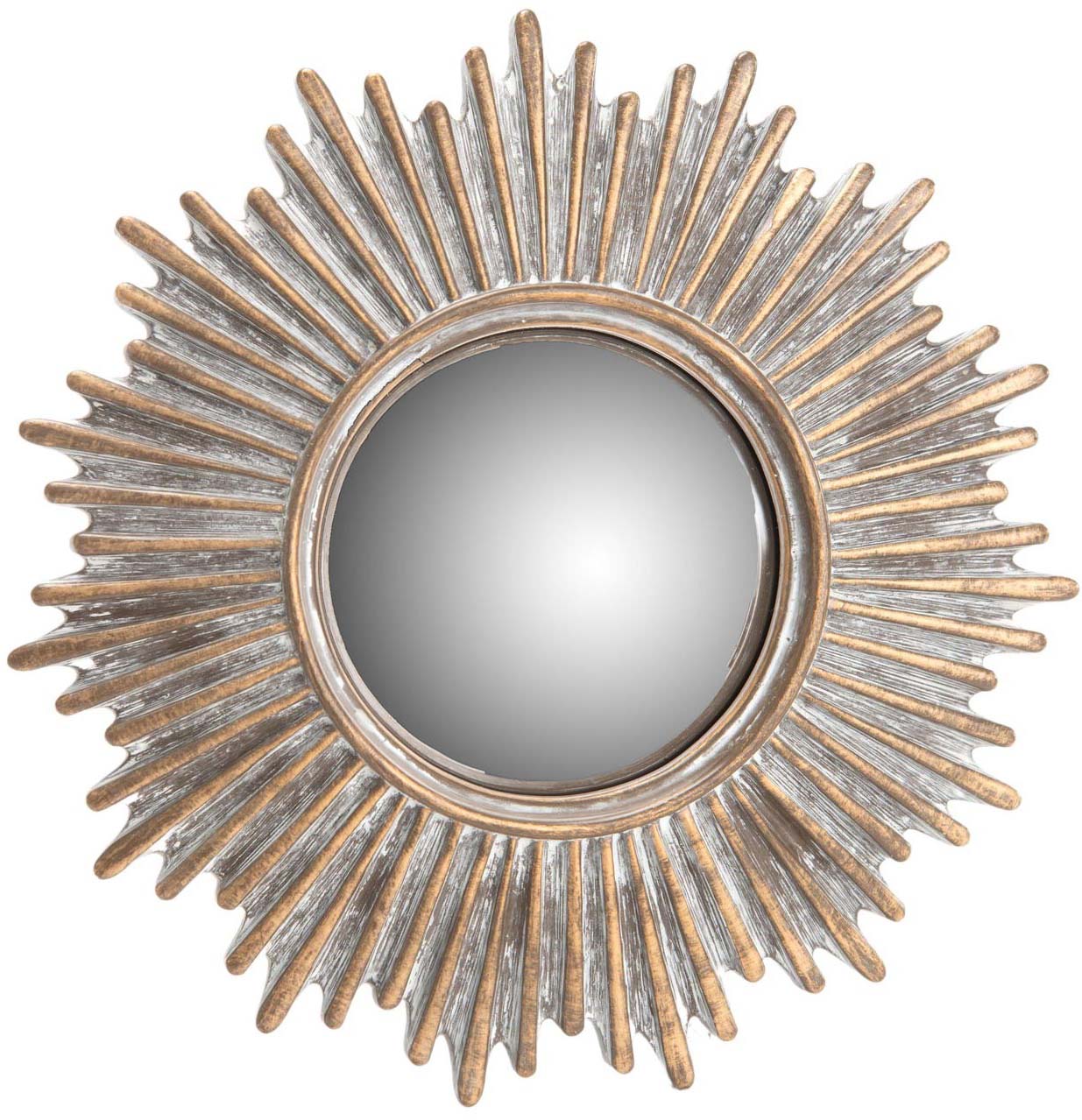 Miroir soleil en résine moulée dorée - SA - Antiquités décoration