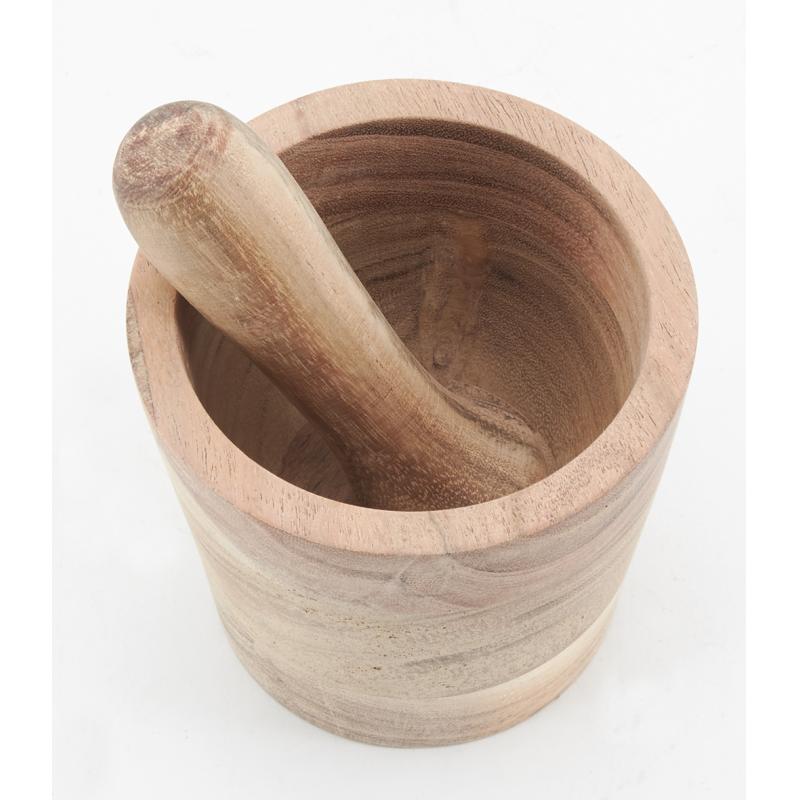 Mortier et Pilon en Bois de Manguier Fait Main Accessoire Cuisine