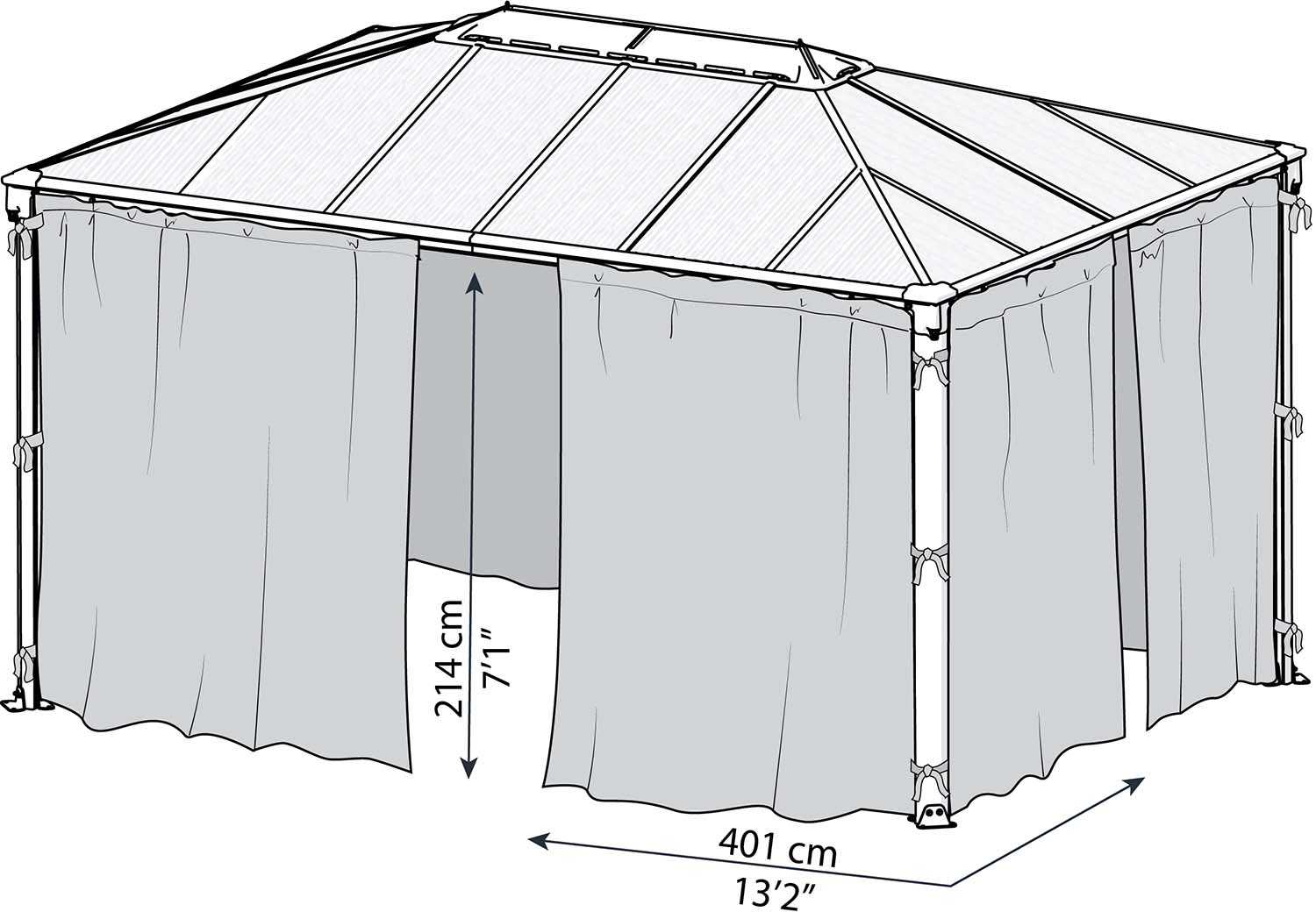 Moustiquaires Pour Tonnelle Forest Premium 3x4 M - 4 Panneaux En Polyester Avec Fermeture Éclair - Protection Insectes, Couleur Champagne