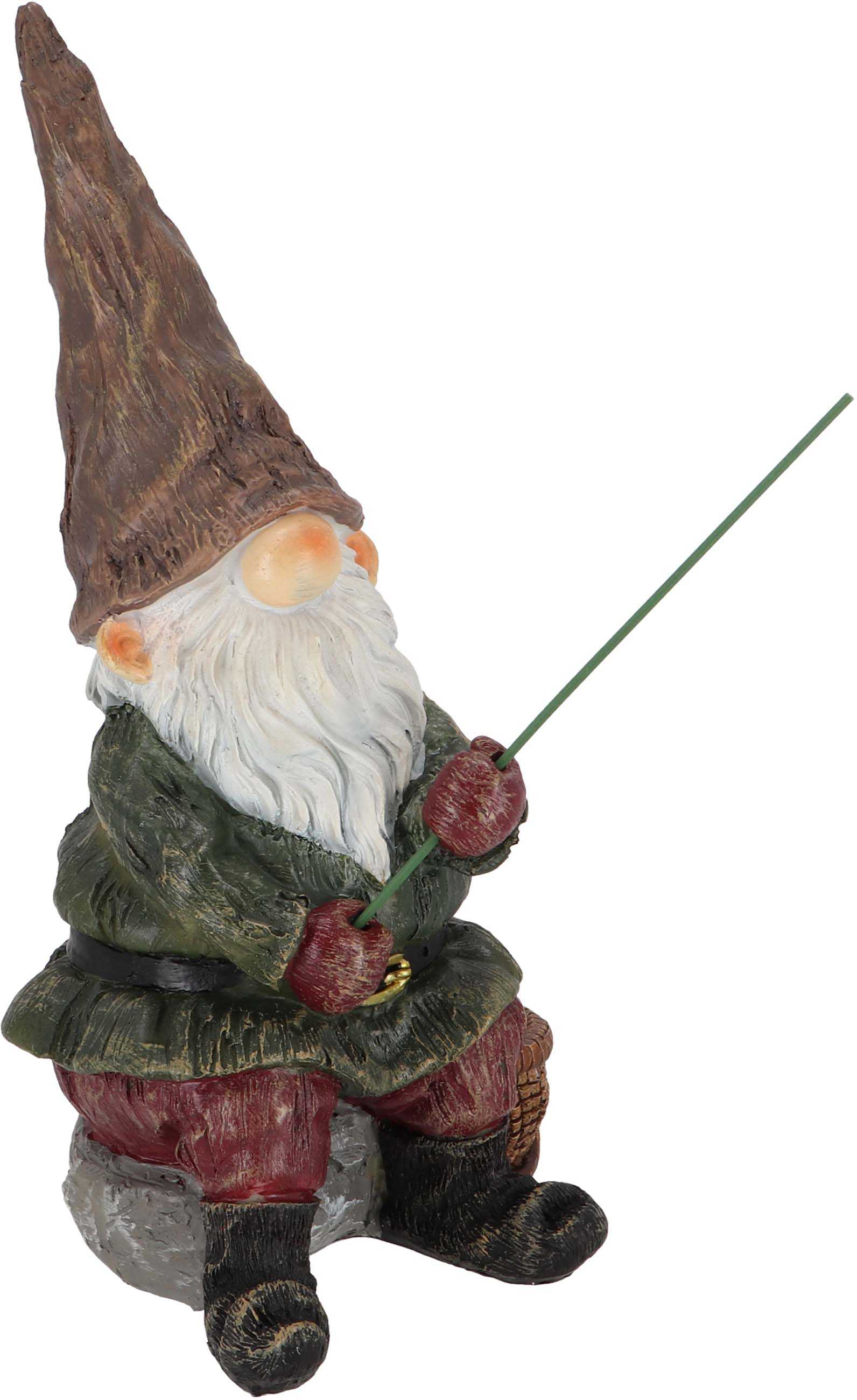 Statue De Jardin En Résine - Nain De Pêche - Sculpture Pour Jardin, Cour Et Pelouse - Rouge - 14