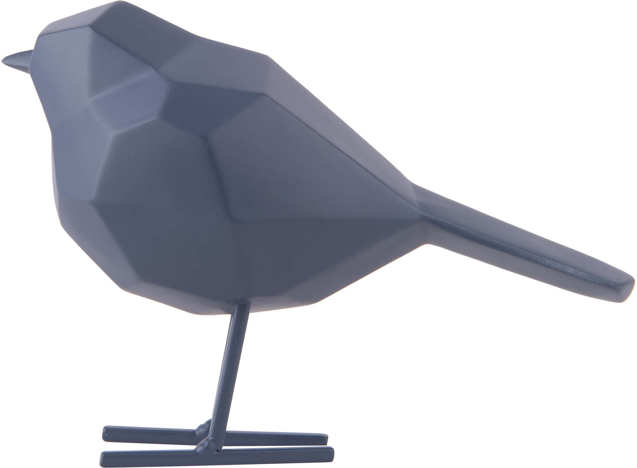 Oiseau en résine mat origami 17cm (bleu)