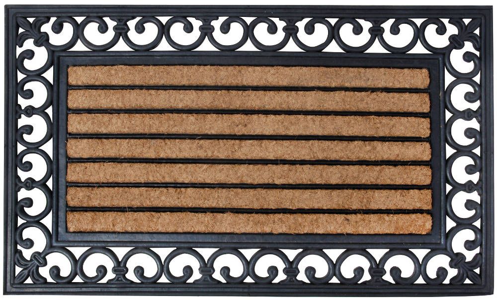 Paillasson En Fibres De Coco, Antidérapant, 60 X 40 Cm, Pour Intérieur Et Extérieur, Multicolore