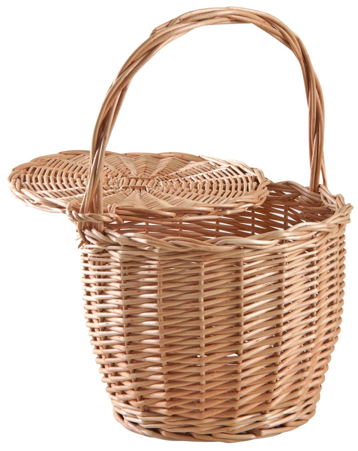 Grand Panier Osier Ancien Avec Couvercle - French Basket - Dimensions 52x31x45 Cm
