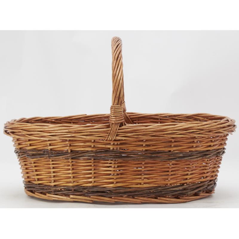 La Vannerie D'Aujourd'hui - Panier Ovale Cintré En Osier Buff/teinté