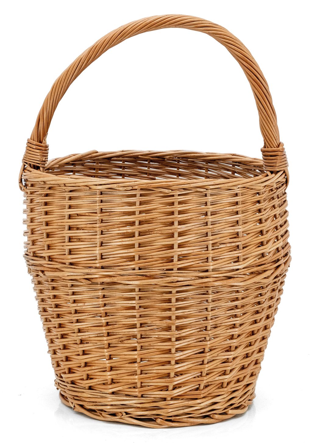 Grand Panier Rond En Osier Fait Main – Diamètre 31 Cm, Hauteur 18 Cm – Neuf