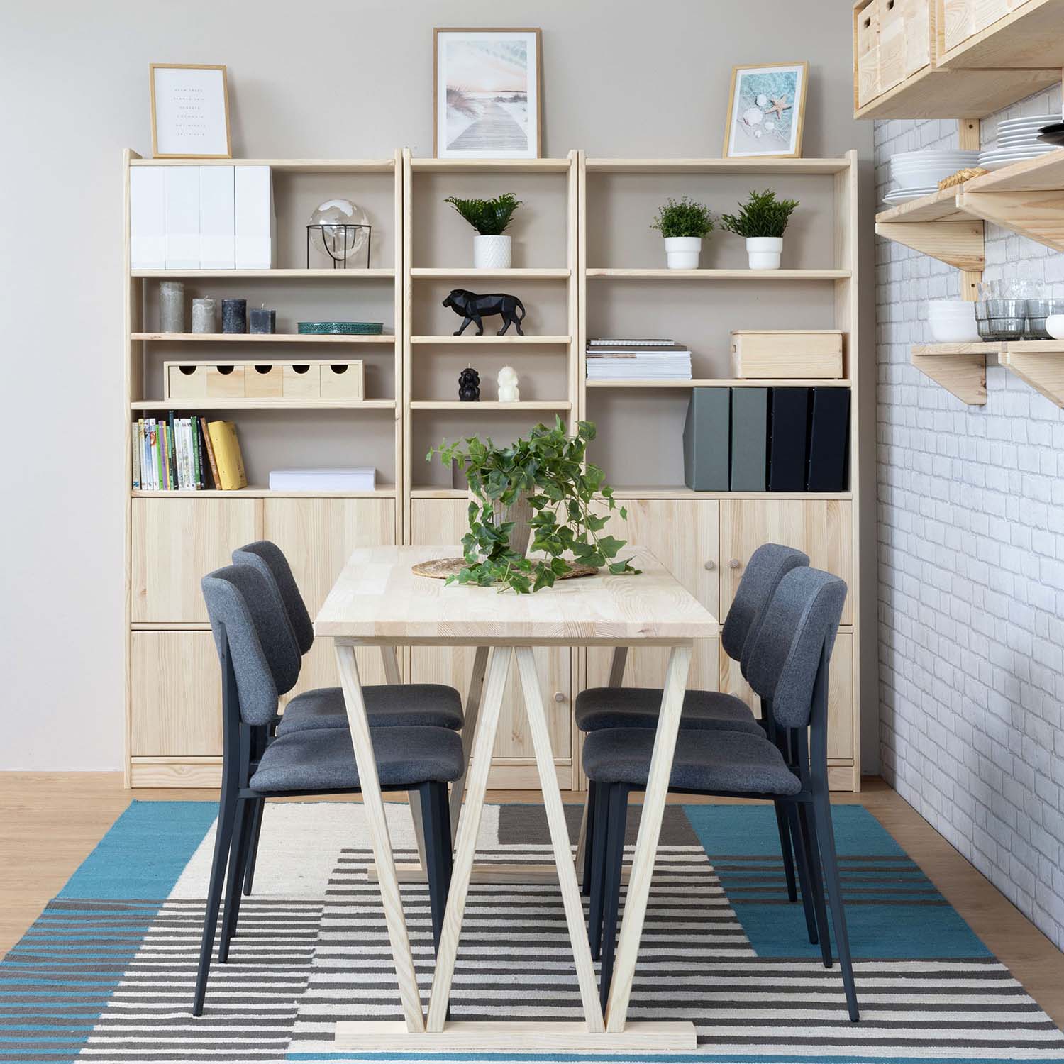 Bureau Adolescent Malmoe - Cocktail Scandinave, Pin Massif, 3 Tiroirs, 130x65x76 Cm