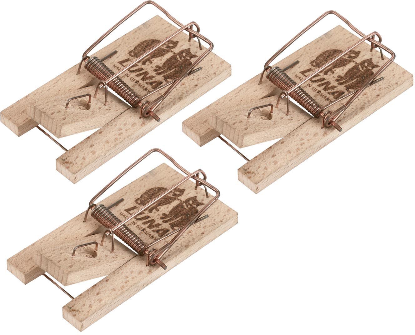 Piège à souris socle en bois luna (lot de 3)