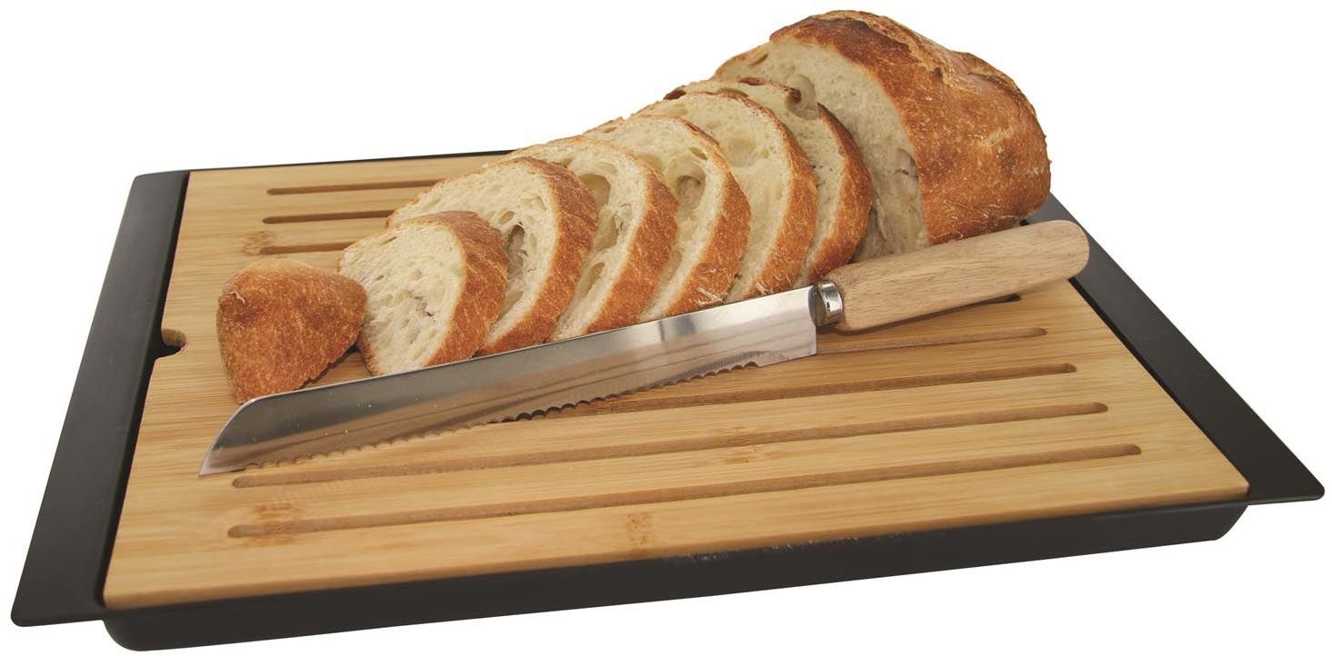 Planche à pain en bambou 38x27 cm avec couteau (noir)