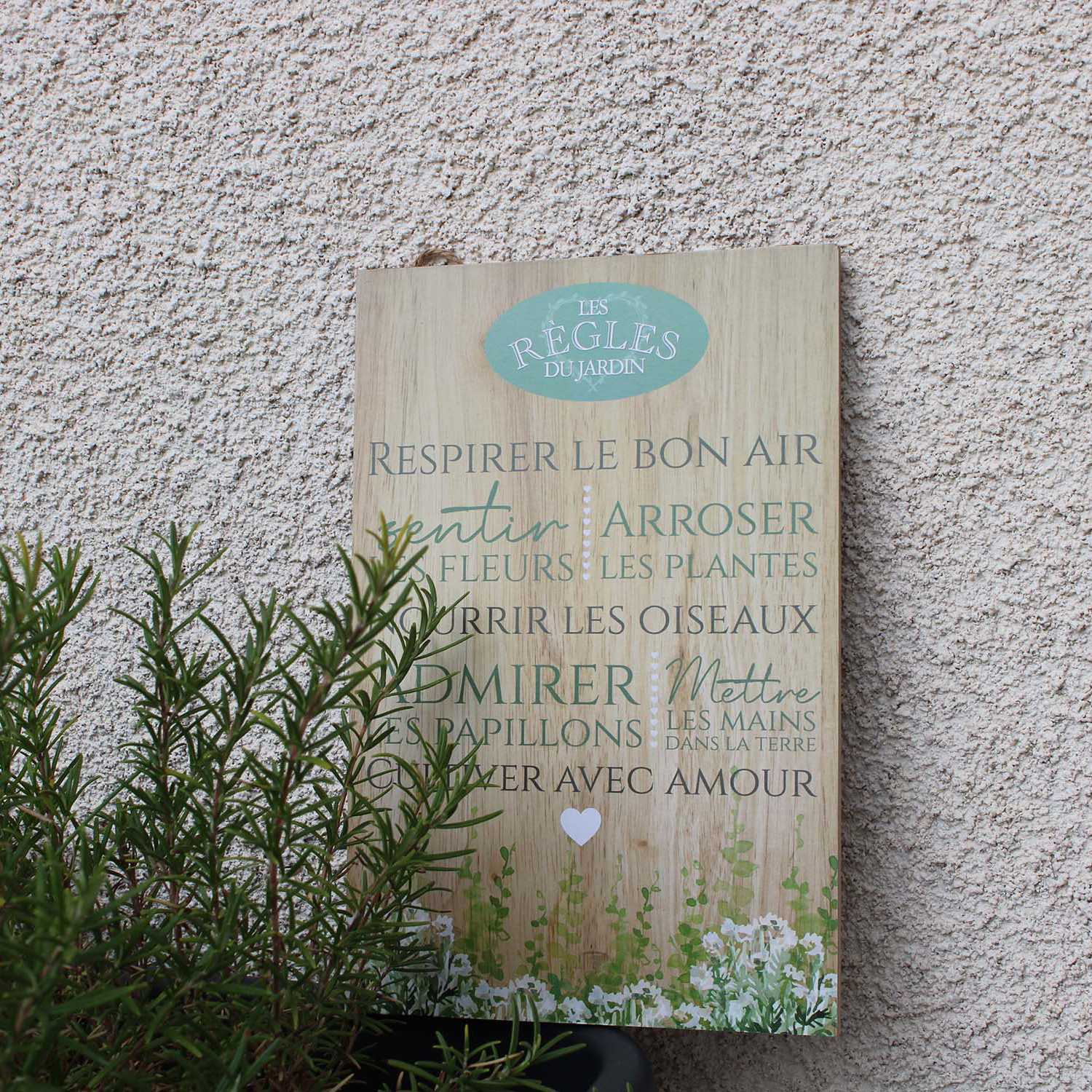 Plaque Métal Décorative Jardin - Règles Du Jardin Style Rustique - Panneau 15x20cm Avec Oiseaux Et Tournesol - Cadeau Pour Amoureux Du Jardin