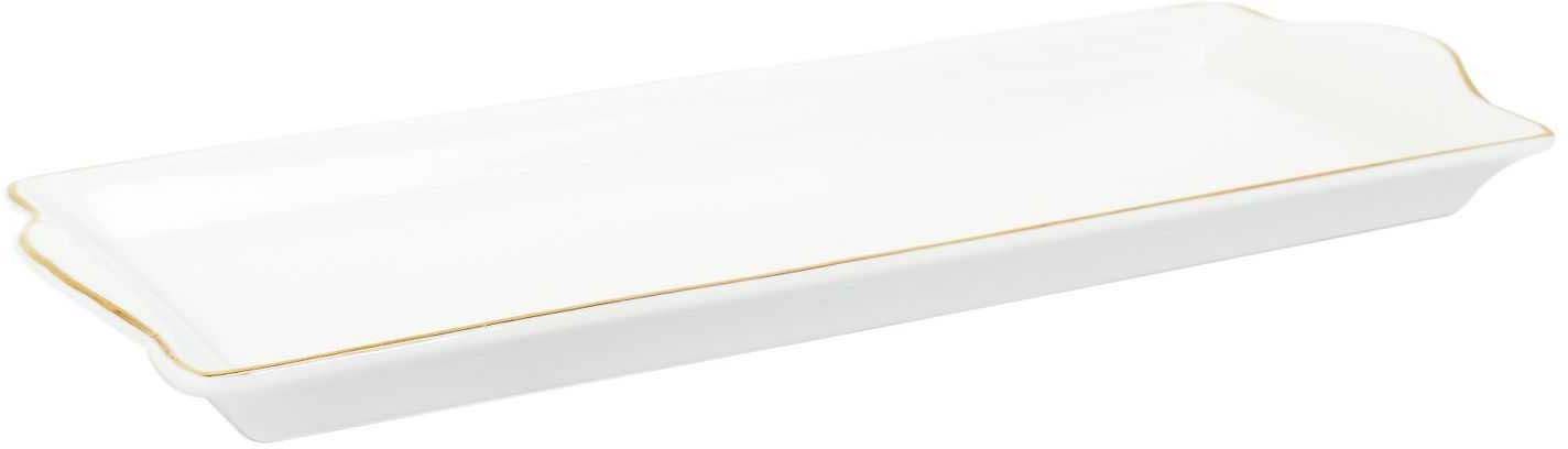 Plat ovale en porcelaine, décor doré sur SA - Antiquités décoration