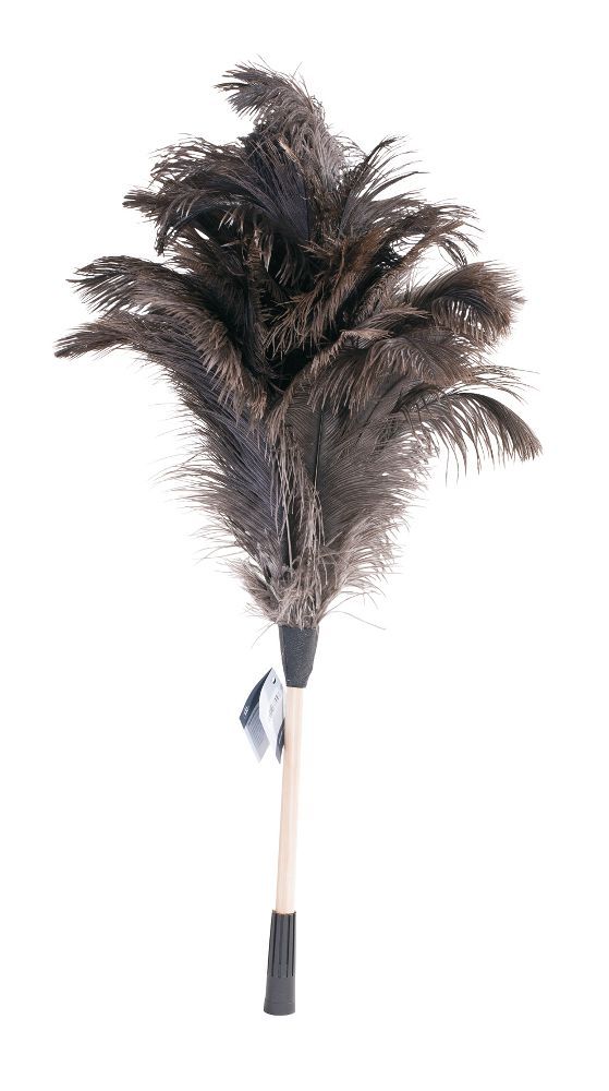 Plumeau En Plumes D'autruche Avec Manche En Bois Massif Pour Travaux Ménagers