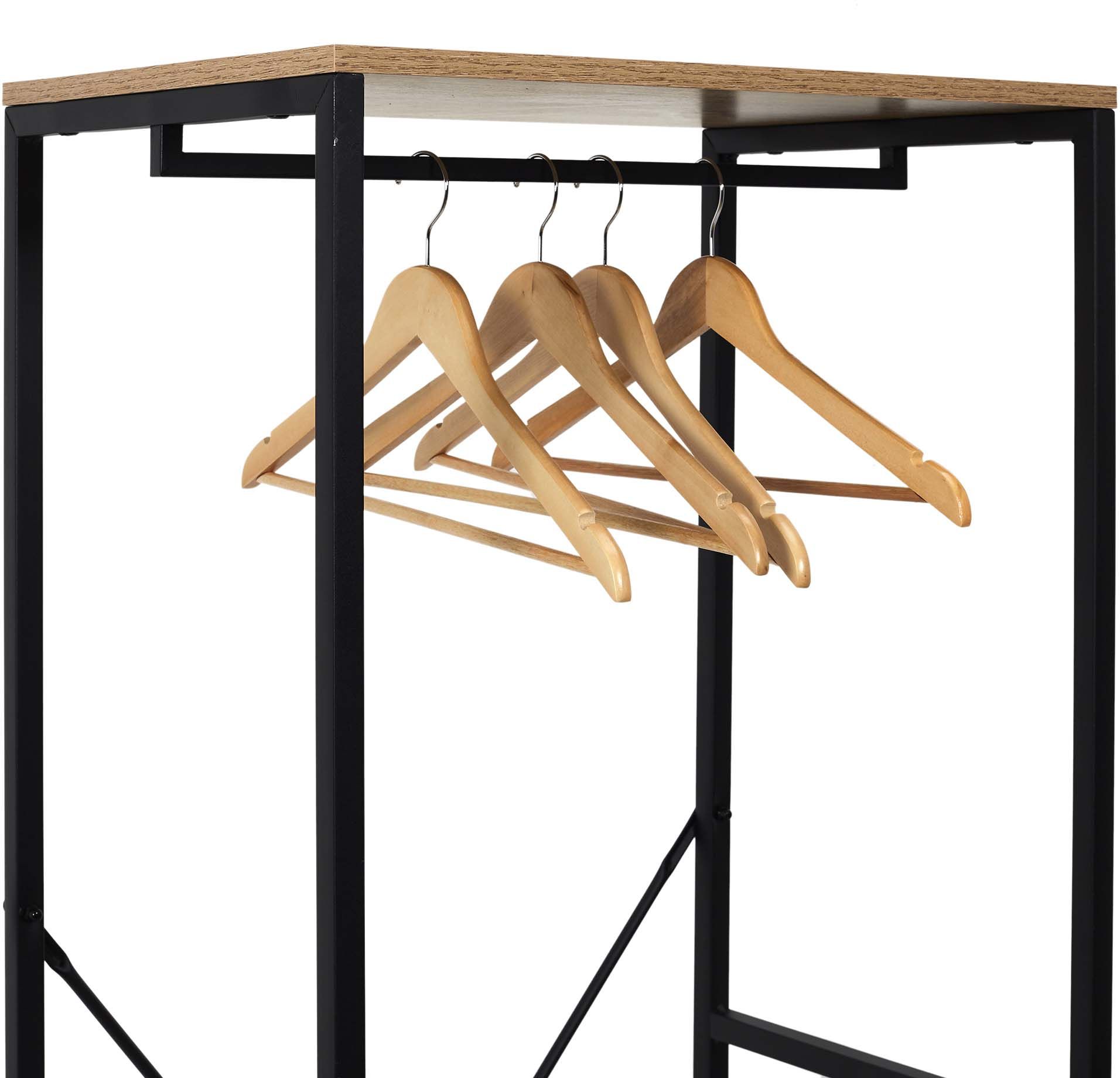 Portant à vêtement en bois et métal stan