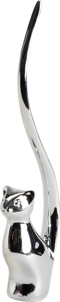 Porte Bagues Chat En Resine Argente