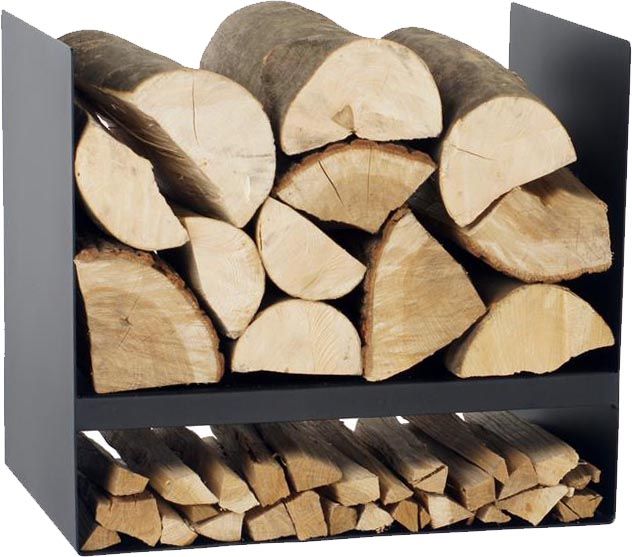 Porte-bûches En Acier Noir – Rangement Bois De Chauffage Solide Et Pratique (80x28x86 Cm)