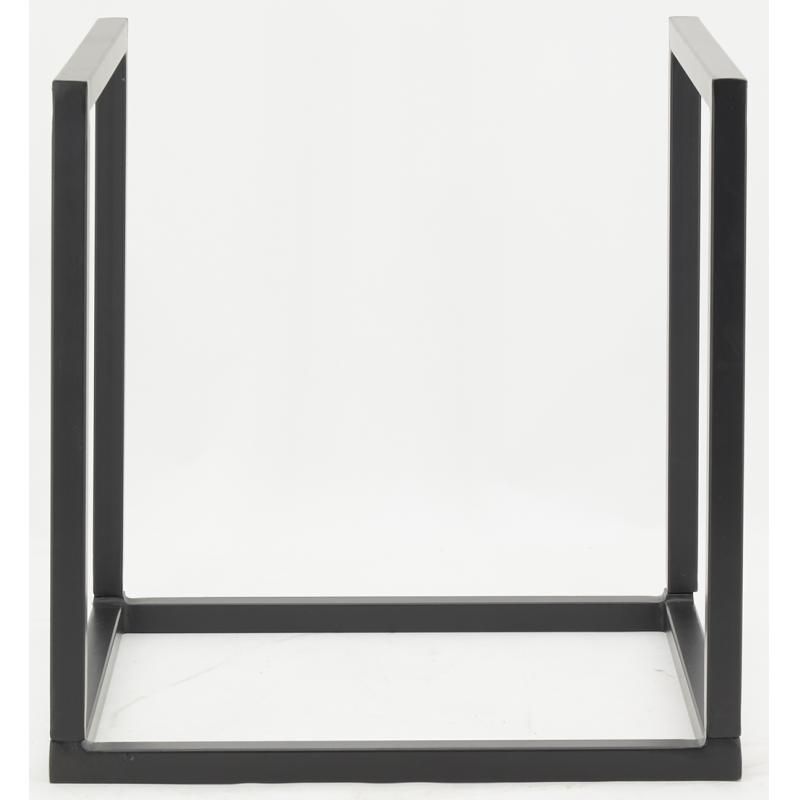AJART Porte-bûches d'extérieur réglable en métal, 55,9 cm pour cheminée ou poêle – Noir
